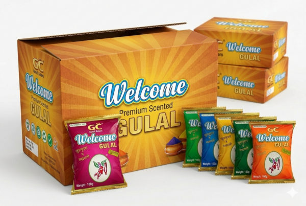 GC Holi Gulal 100Pcs (Red,Yellow,Pink,Green,Blue Color)