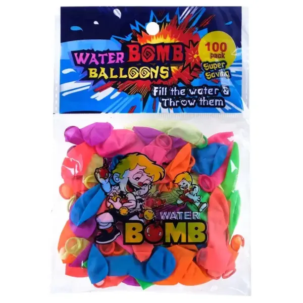 Water Bomb Balloons 100pcs Multi-coloured Pack of 100