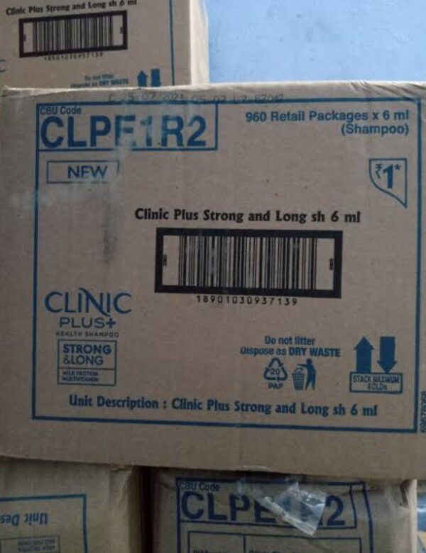 Clinic Plus Strong & Long Shampoo Sachet Box - 60 Ladis (960 Total Packs)